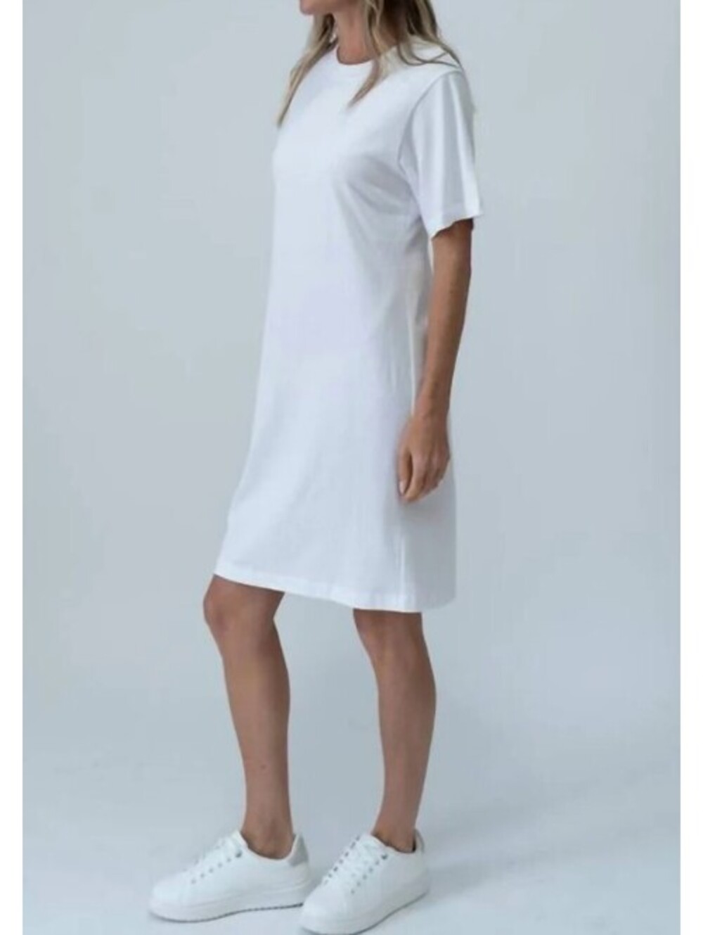Six Fifty Brooke T Shirt Dress Large White Cotton Short Sleeve NWT SF3535